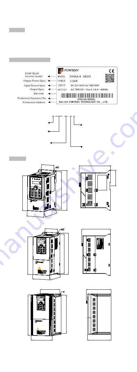 Powtran PI500A-S 004G1 Скачать руководство пользователя страница 2