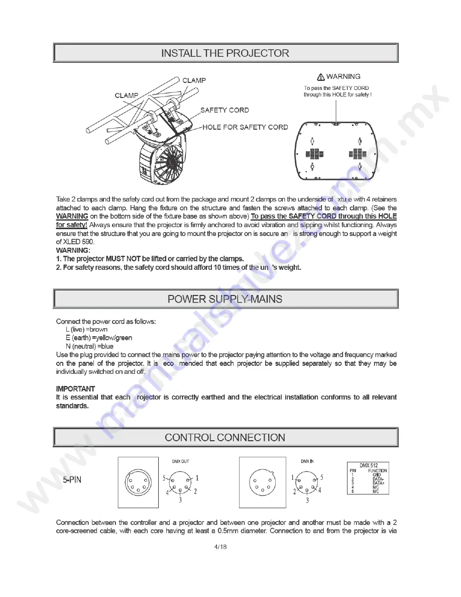 PR Lighting XLED 590 Скачать руководство пользователя страница 4