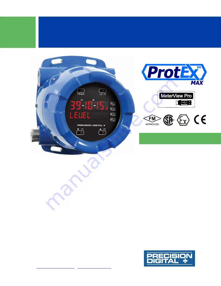 PRECISION DIGITAL ProtEX-MAX PD8-6001 Series Instruction Manual Download Page 1