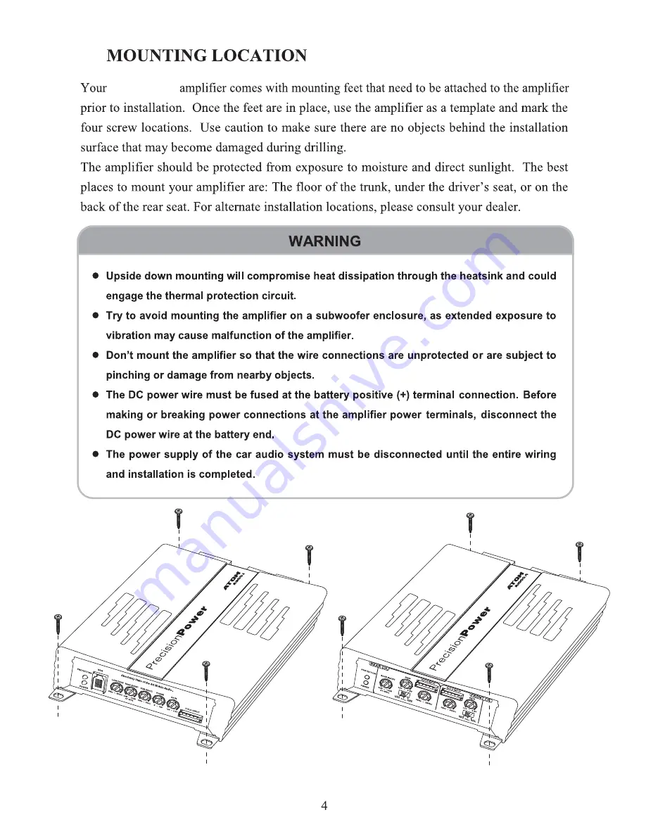 Precision Power Atom A1000.4 User Manual Download Page 5