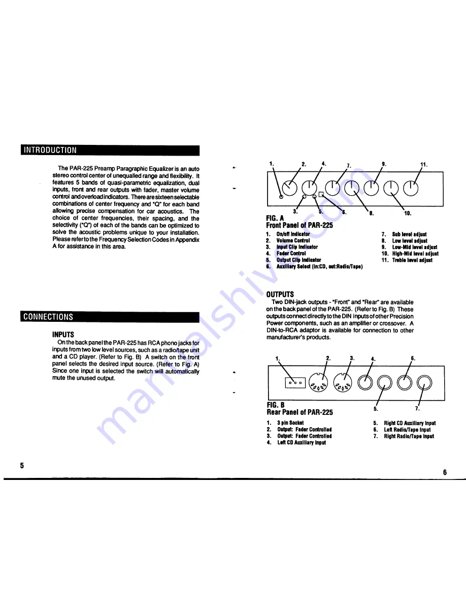 Precision Power PAR-225 Operator'S Manual Download Page 5