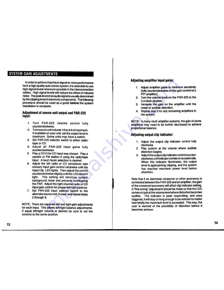 Precision Power PAR-225 Operator'S Manual Download Page 8