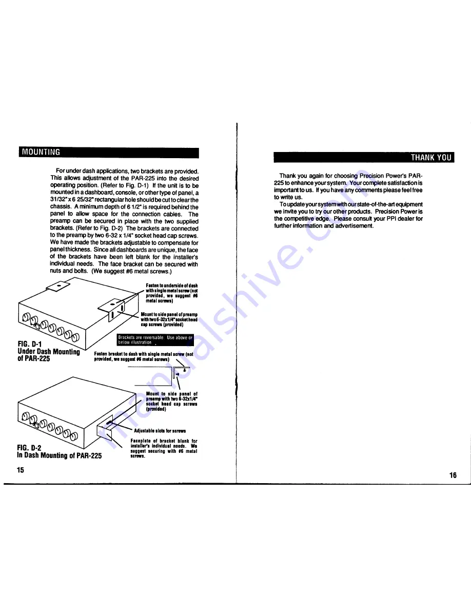 Precision Power PAR-225 Operator'S Manual Download Page 9