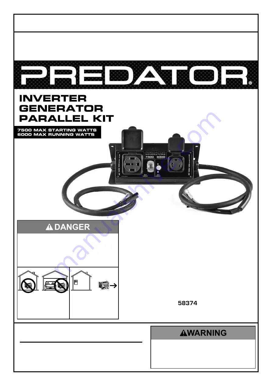 Predator 58374 Owner'S Manual & Safety Instructions Download Page 1