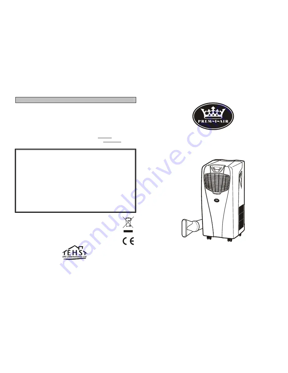 Prem-I-Air TC8041 Instructions For Use Manual Download Page 1