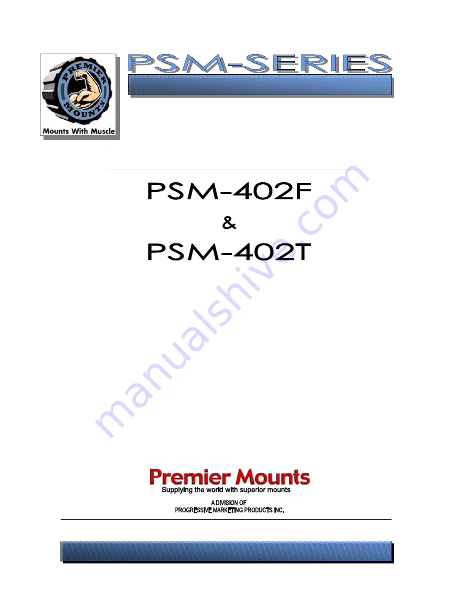 Premier Mounts PSM-402F Скачать руководство пользователя страница 1