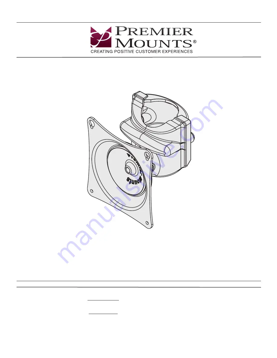 Premier Mounts VPM Скачать руководство пользователя страница 1