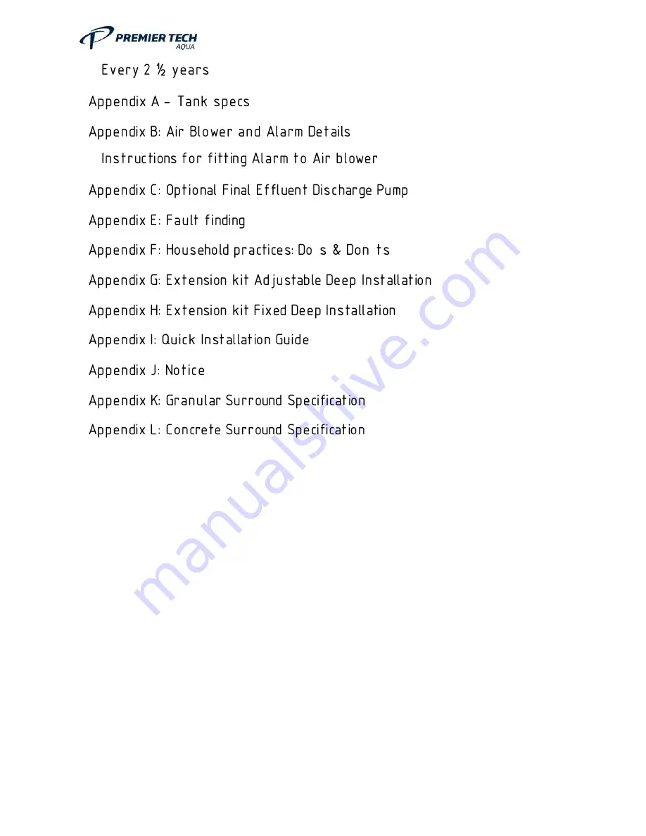 Premier Tech Aqua ASP06P Installation, Operation And Maintenance Manual Download Page 4