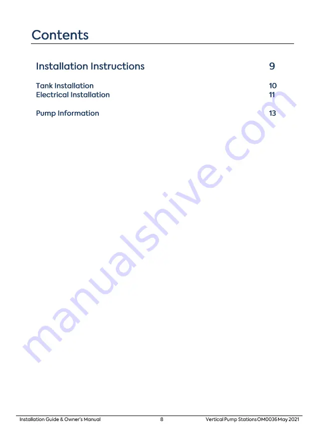 PREMIER TECH Rewatec RVPS1800 Owner'S Manual And Installation Manual Download Page 8