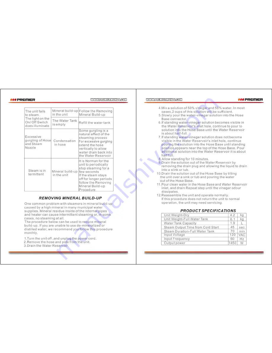 Premier ED-3256 Instruction Manual Download Page 10