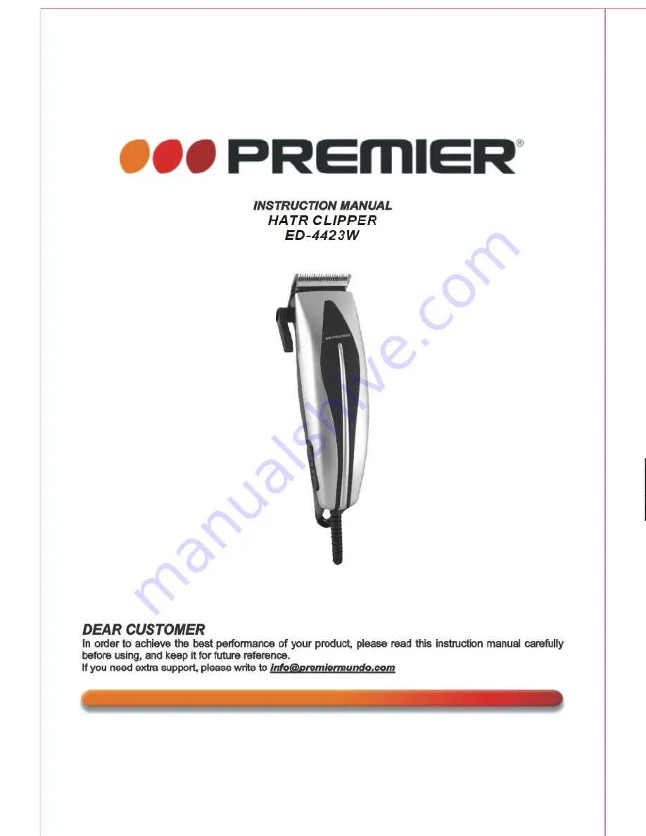 Premier ED-4423W Instruction Manual Download Page 1