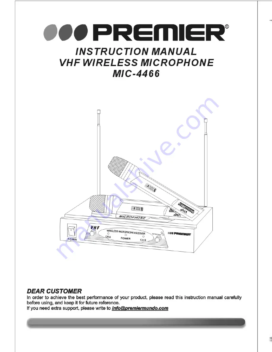 Premier MIC-4466 Instruction Manual Download Page 1