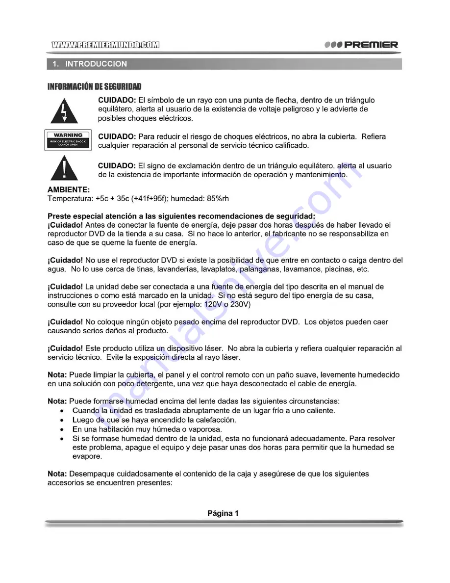 Premier SX-2254DU Instruction Manual Download Page 2