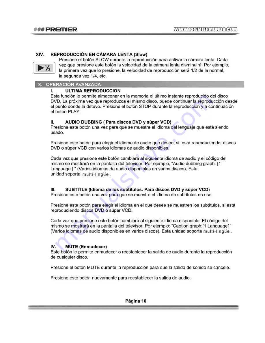 Premier SX-2254DU Instruction Manual Download Page 11