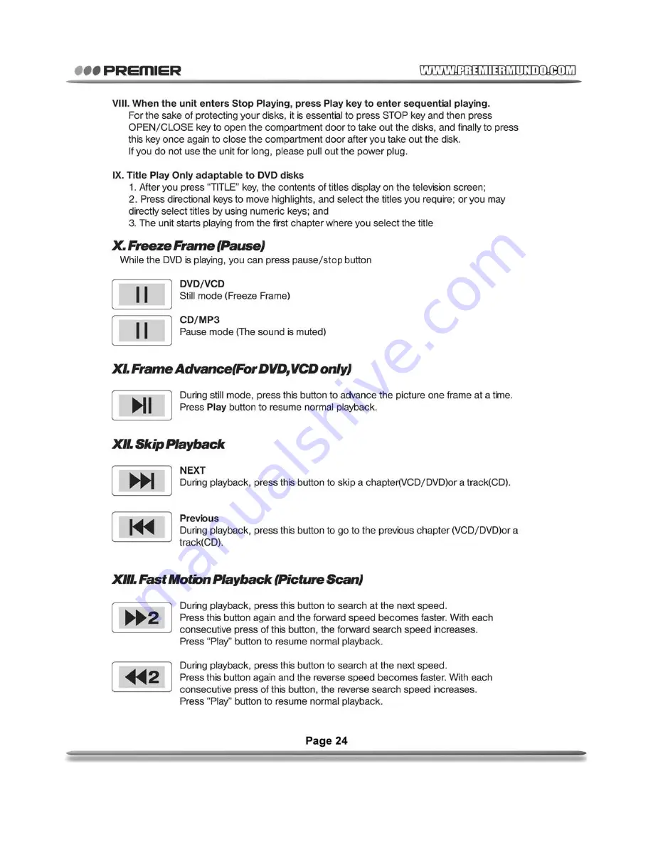 Premier SX-2254DU Instruction Manual Download Page 25