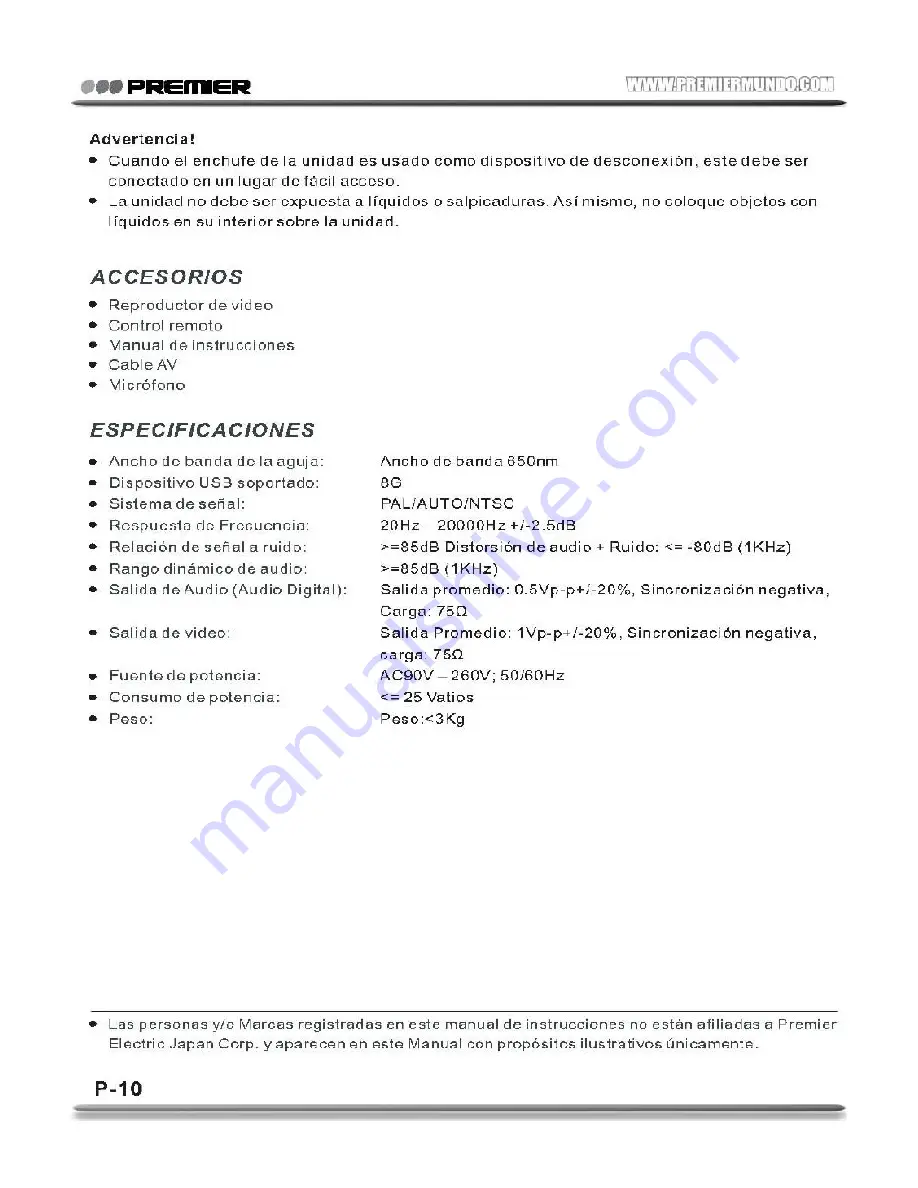 Premier SX-4012DU Скачать руководство пользователя страница 11