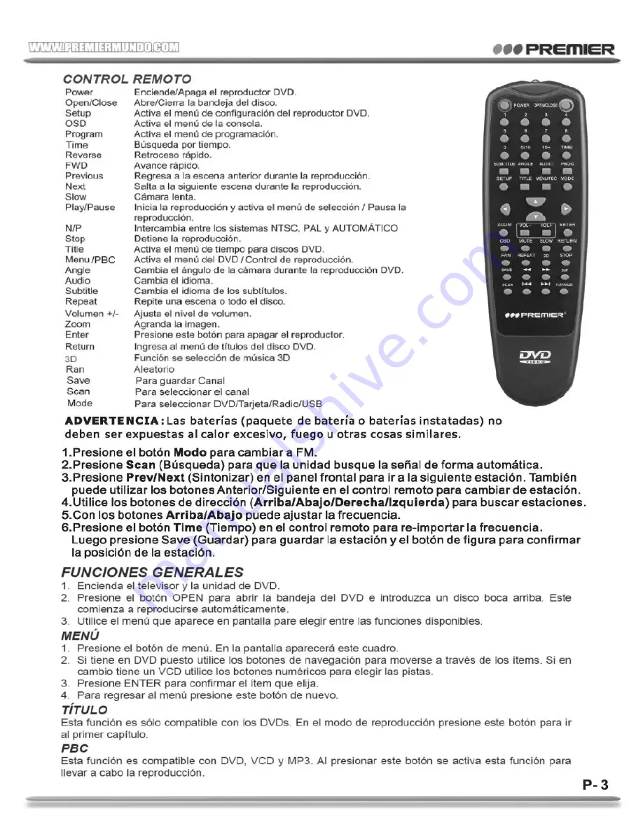 Premier SX-4625DU Instruction Manual Download Page 4