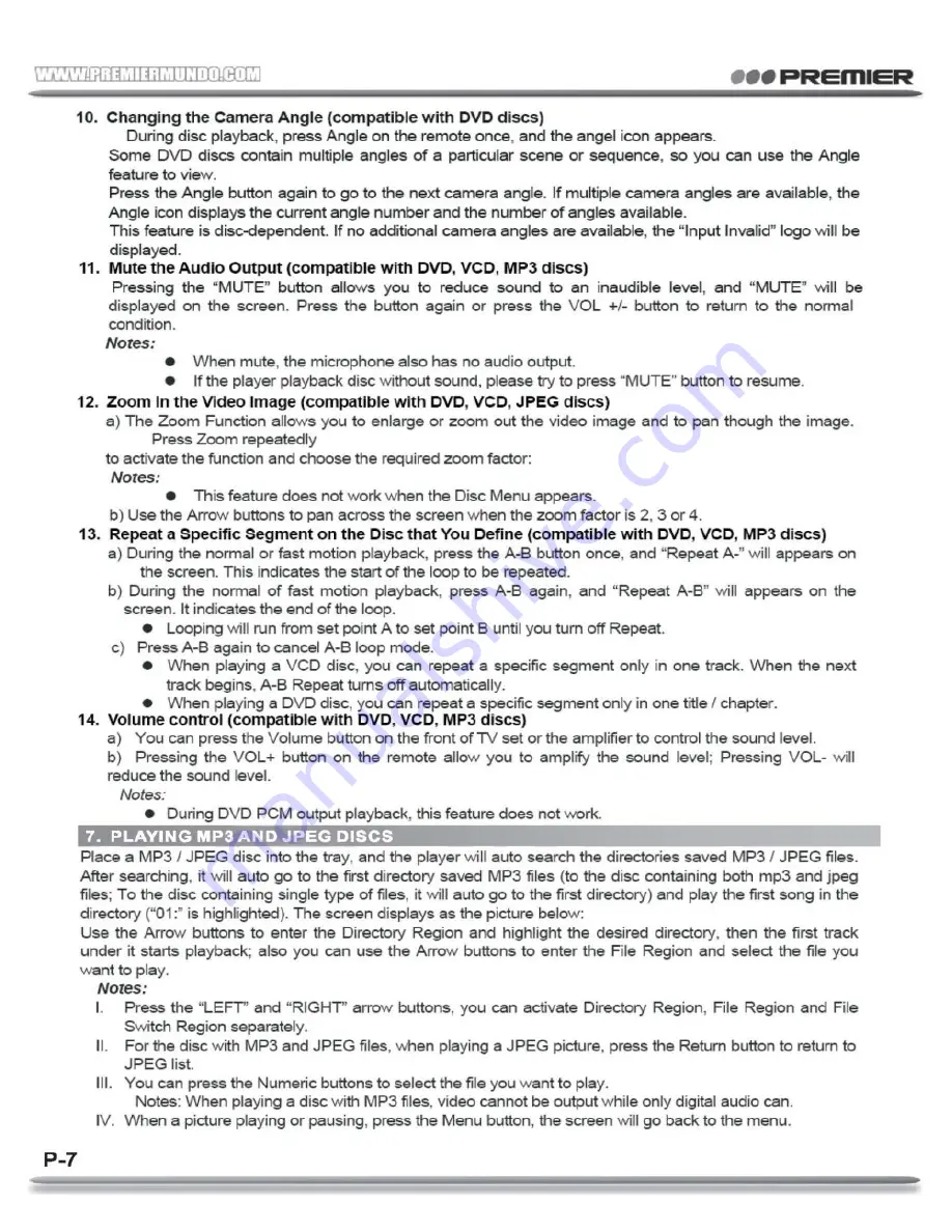 Premier SX-4625DU Instruction Manual Download Page 15