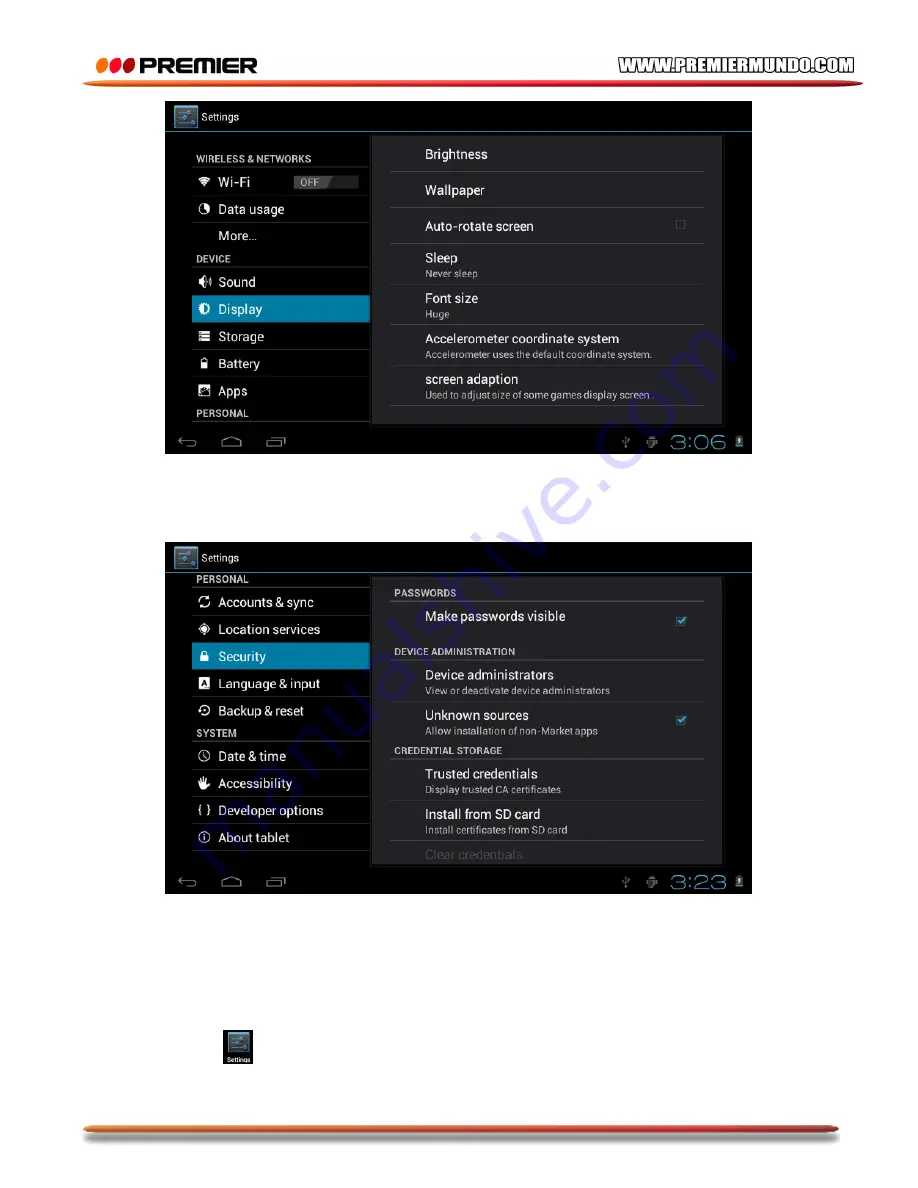 Premier TAB-5074-8G Instruction Manual Download Page 11