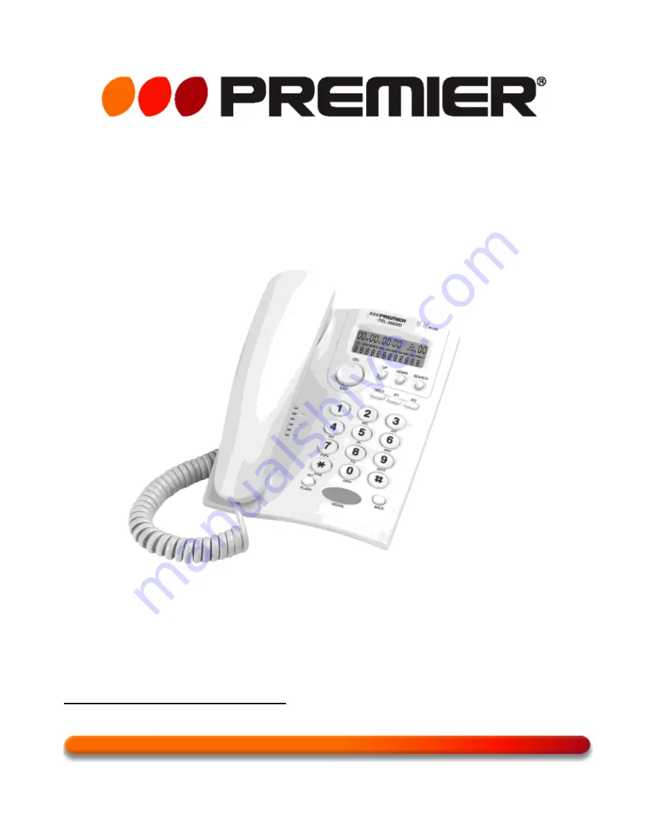 Premier TEL-3082ID Instruction Manual Download Page 1