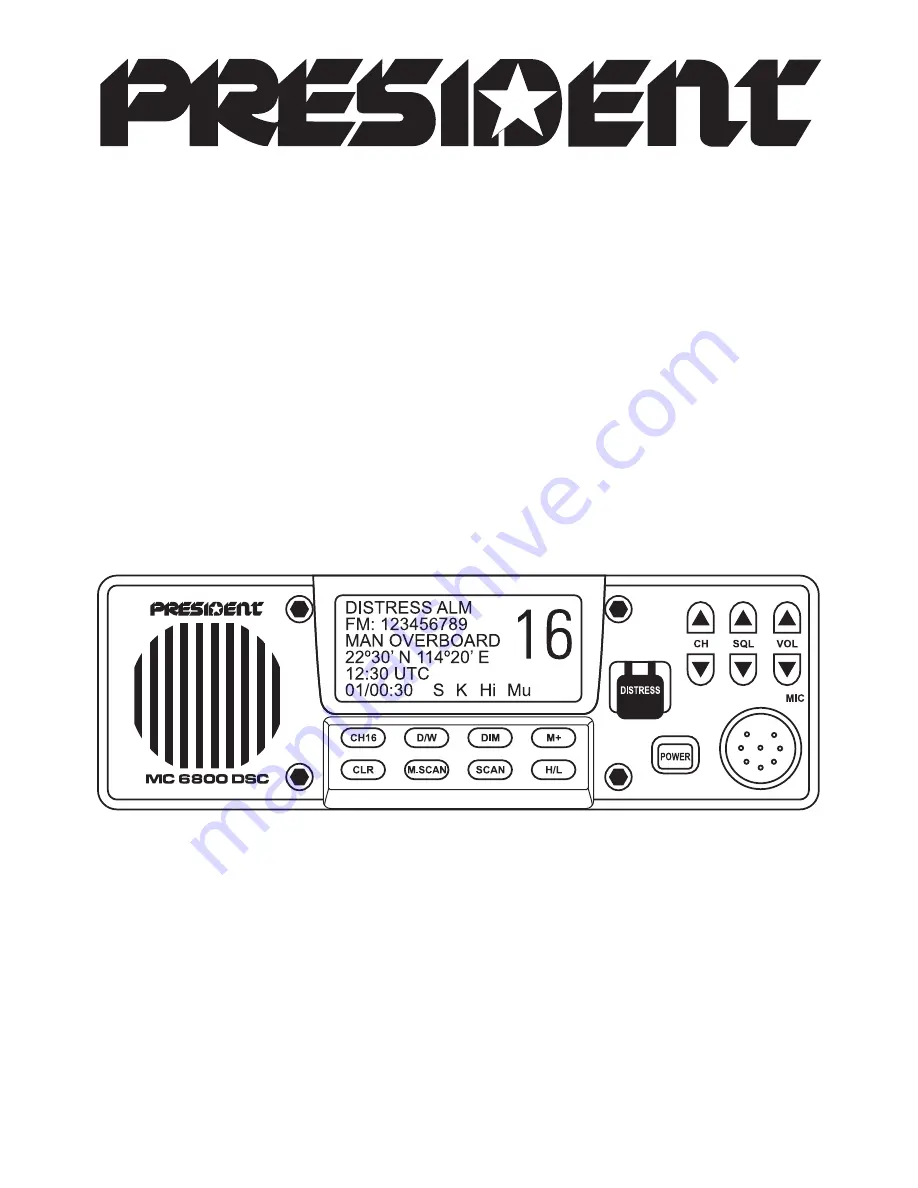 PRESIDENT MC 6800 DSC Owner'S Manual Download Page 1