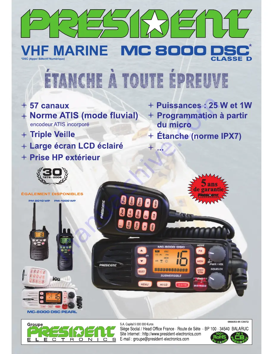 PRESIDENT MC 8000 DSC Brochure Download Page 1