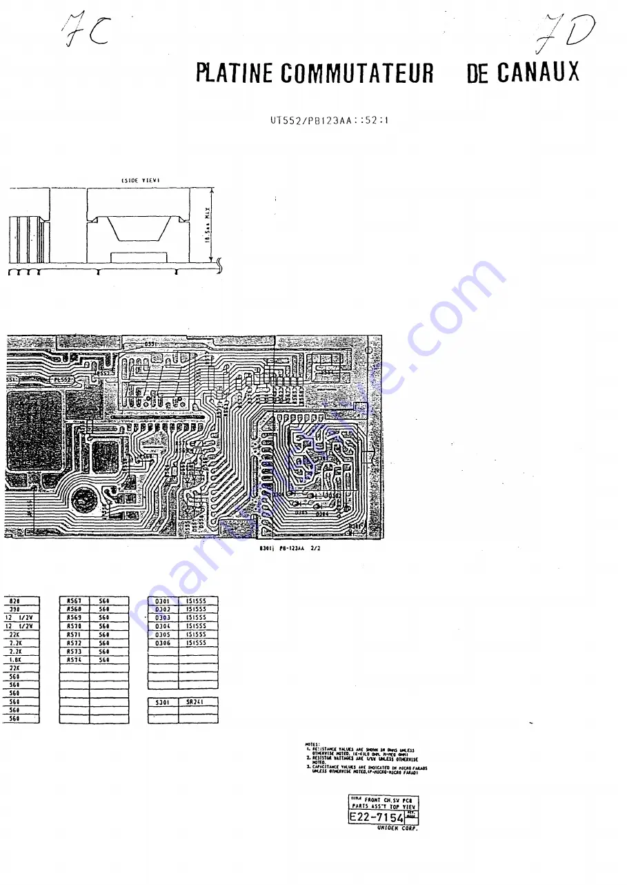 PRESIDENT uniden BENJAMIN UT-552B Service Manual Download Page 63