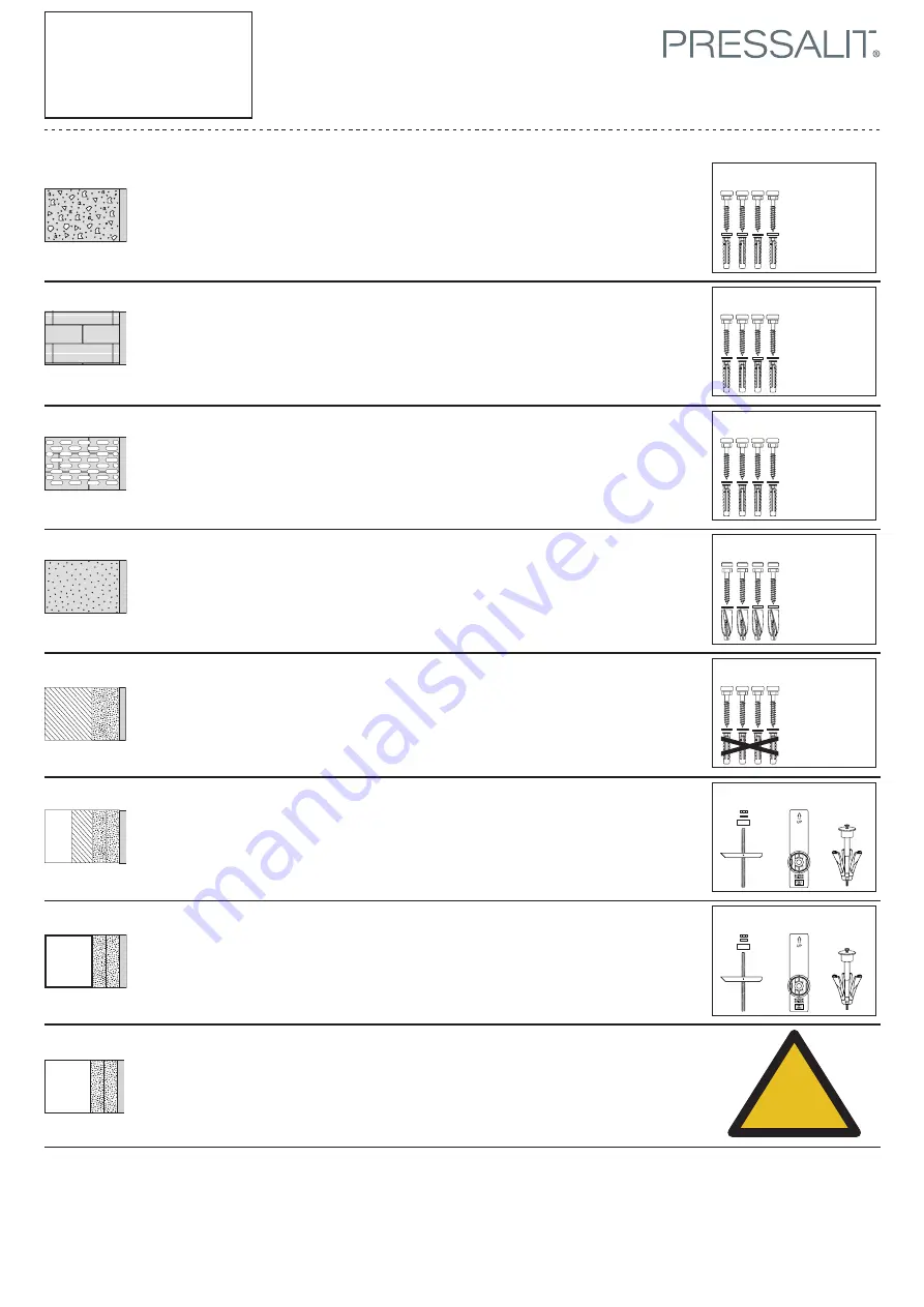 Pressalit MATRIX R4870 Mounting Instruction Download Page 11