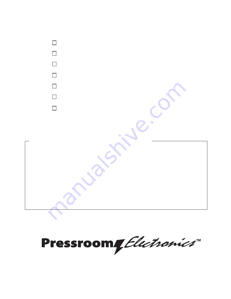 Pressroom Electronics PressCam 8 Installation And Operation Manual Download Page 3