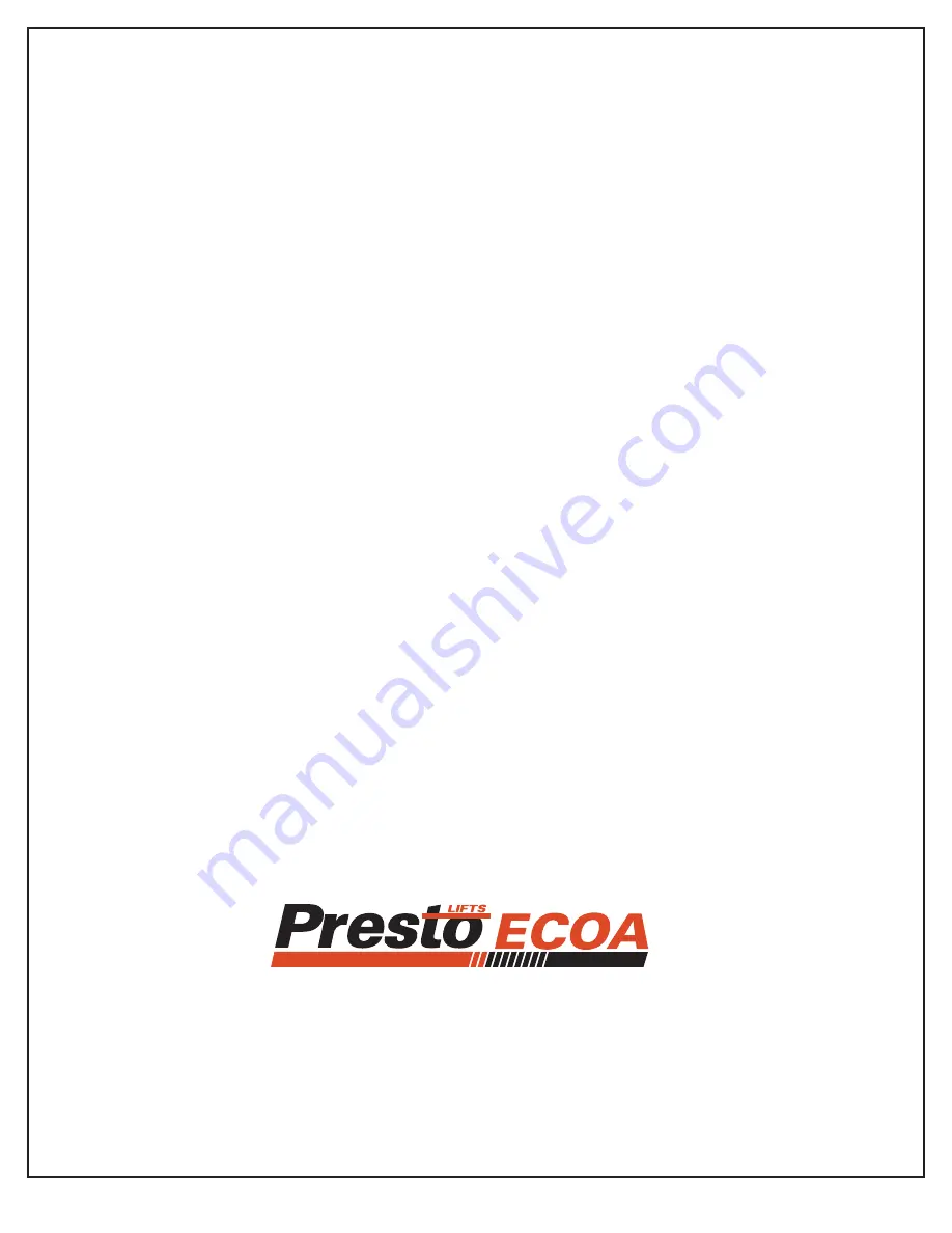 Presto Lifts PPS2200-62NFO-21 Owner'S Manual Download Page 30