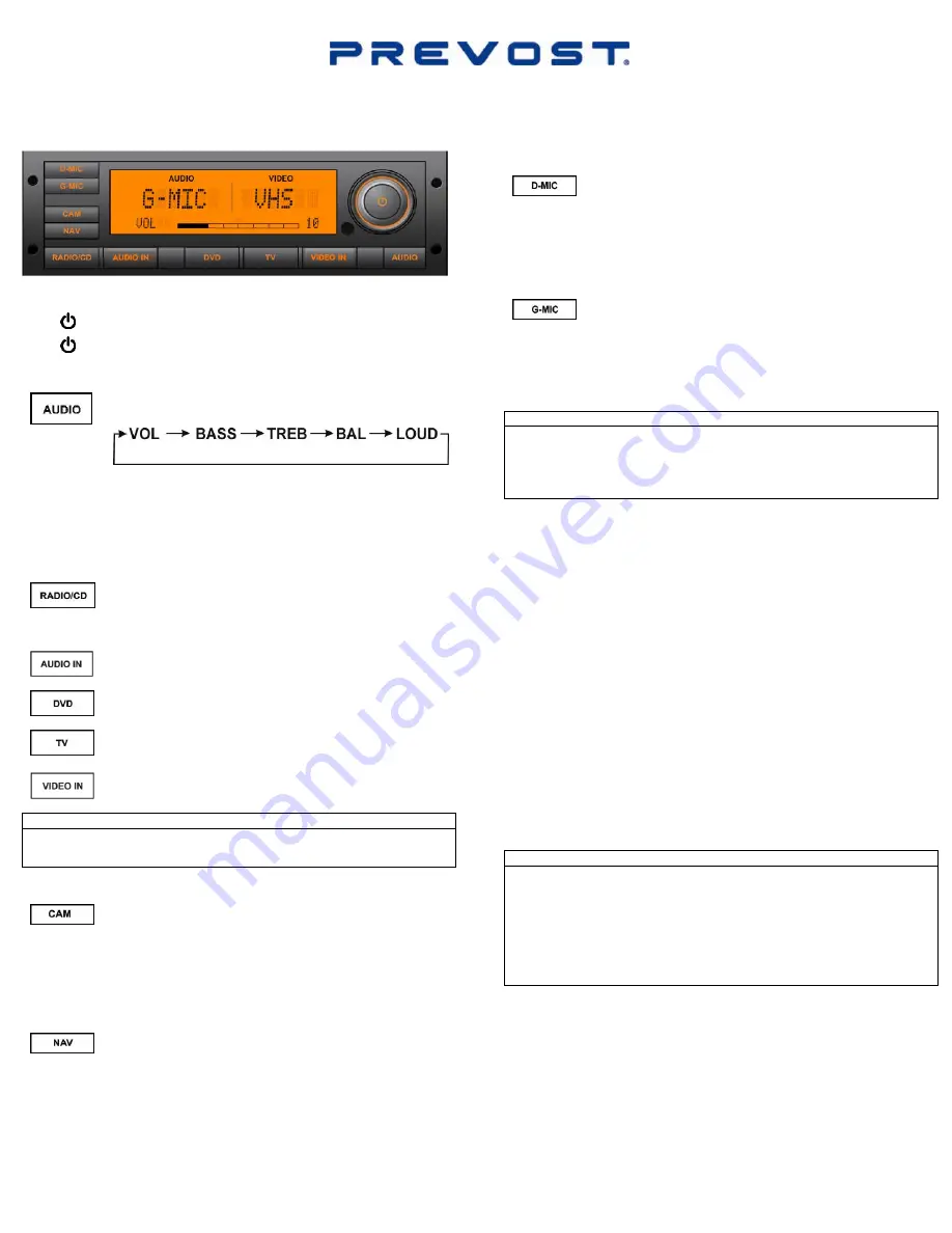 PREVOST VSS-05 Quick Reference Manual Download Page 1