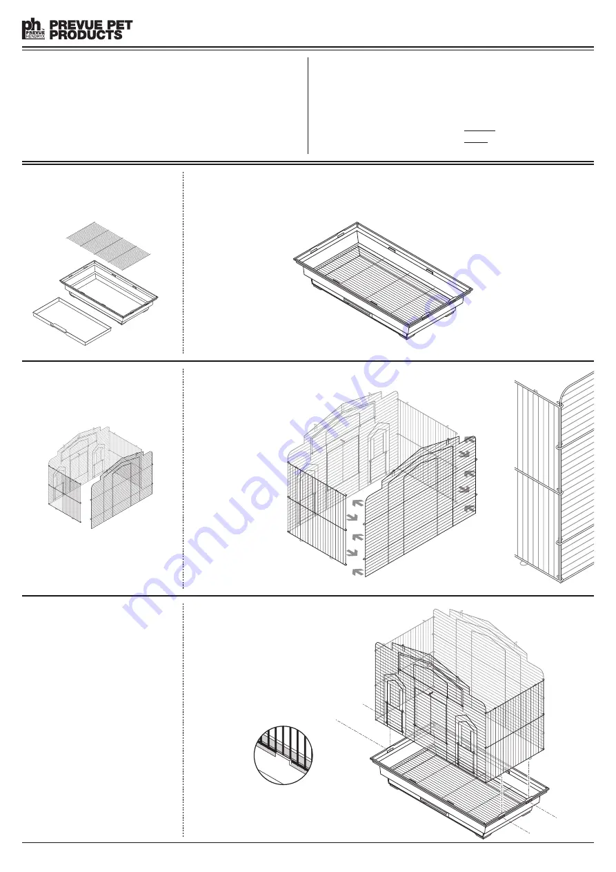 Prevue Pet Products Barn Style Flight Cage Assembly Instructions Download Page 1