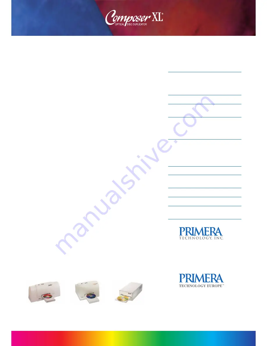 Primera Optical Disc Duplicator Composer XL Specifications Download Page 2