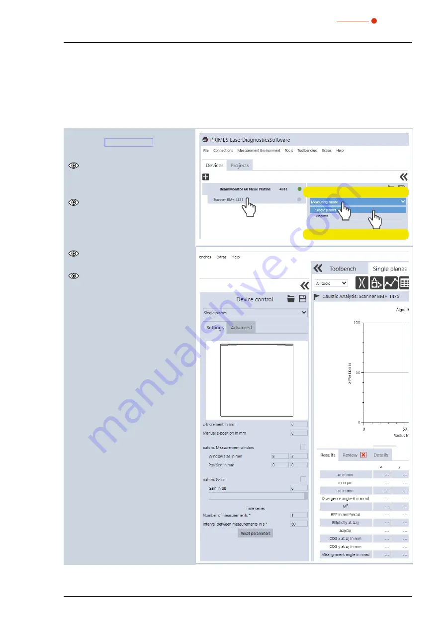 Primes BeamMonitor BM+ Series Operating Manual Download Page 25