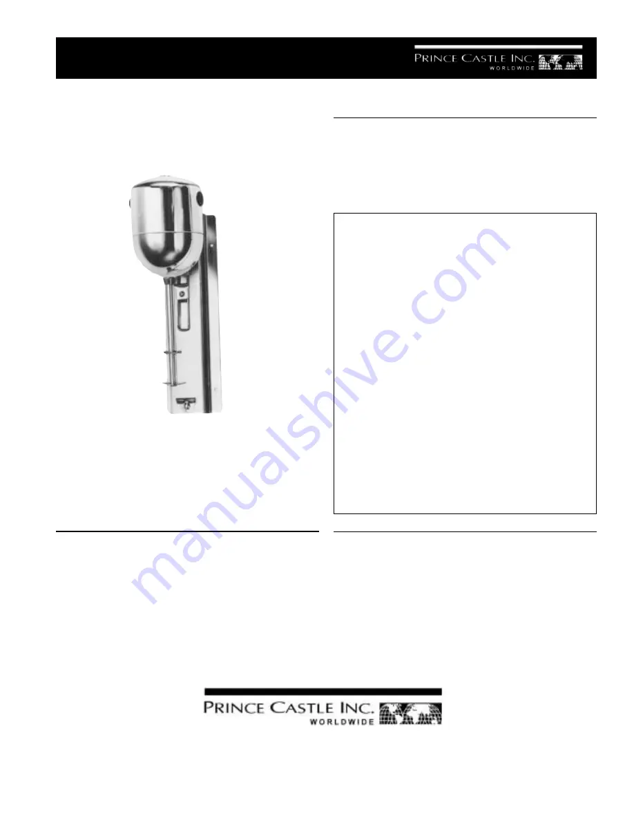 Prince Castle SM-22 Operating Instructions Download Page 1