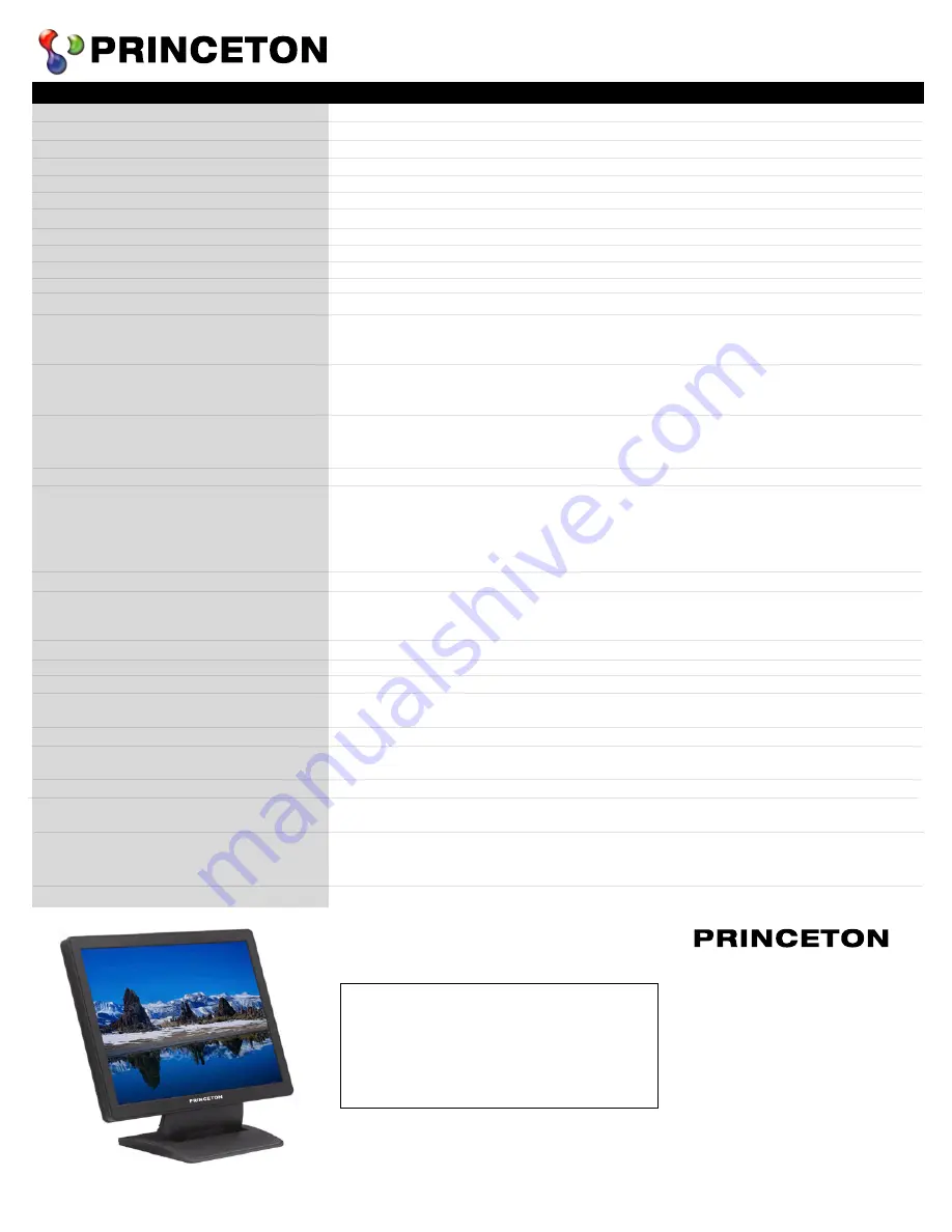 Princeton LCD1908 Скачать руководство пользователя страница 1