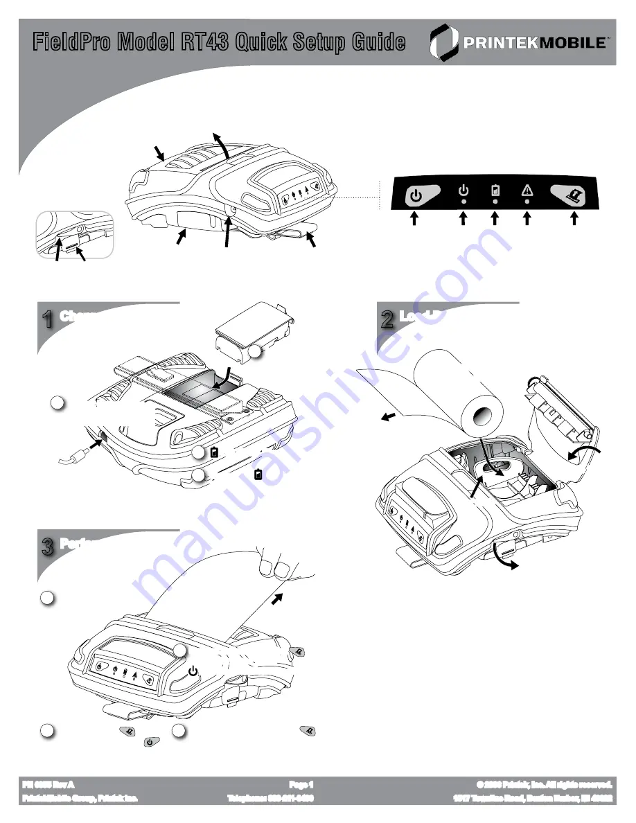 Printekmobile FieldPro RT43 Series Quick Setup Manual Download Page 1