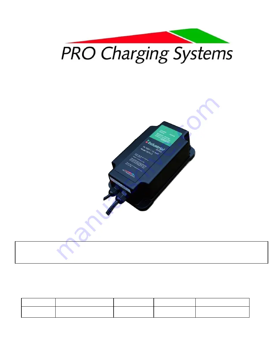 Pro Charging Systems IS1220 Скачать руководство пользователя страница 1