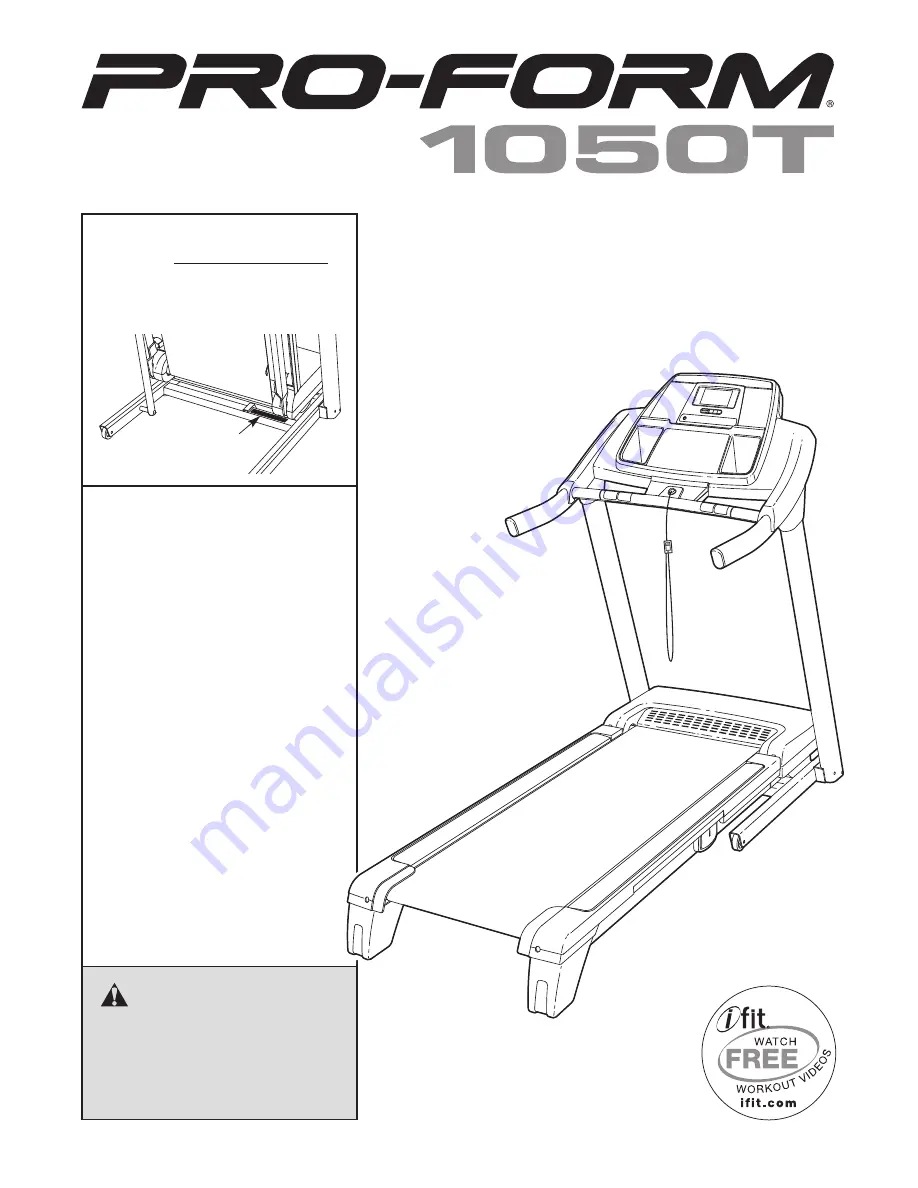 Pro-Form 1050t Treadmill Скачать руководство пользователя страница 1