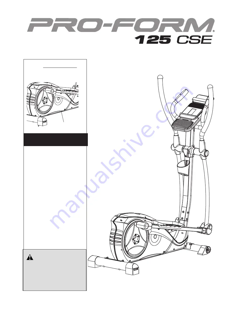 Pro-Form 125 CSE Скачать руководство пользователя страница 1
