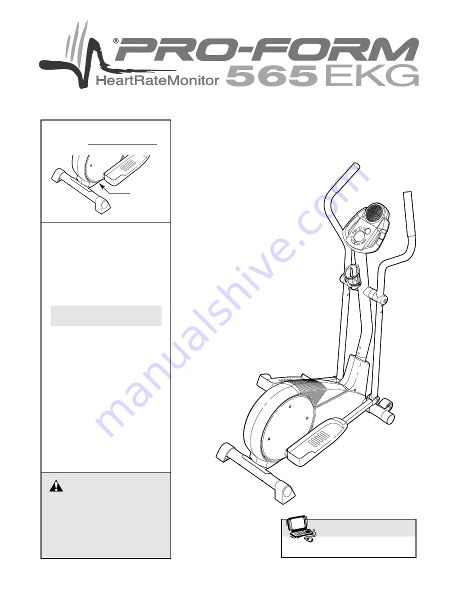 Pro-Form 565 EKG Скачать руководство пользователя страница 1