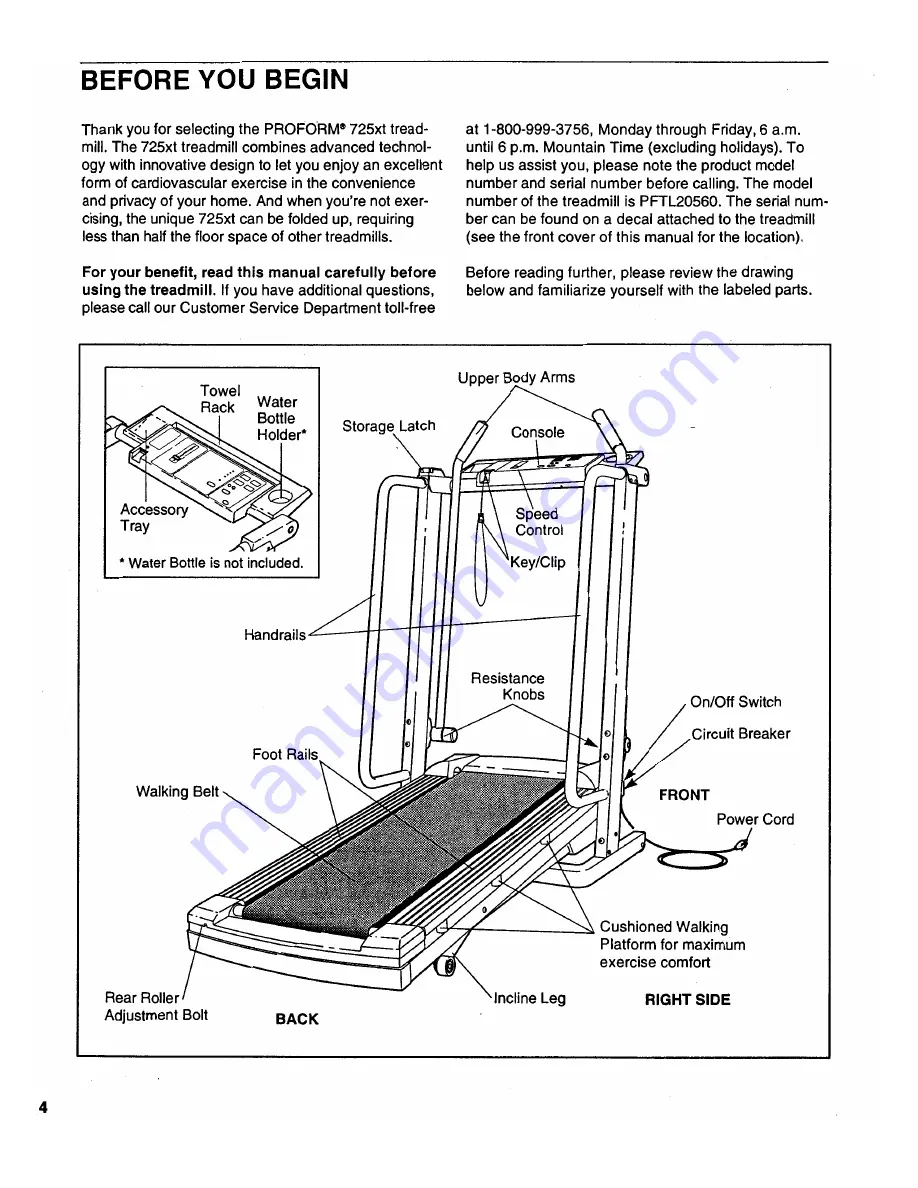 Pro-Form 725 Xt User Manual Download Page 4