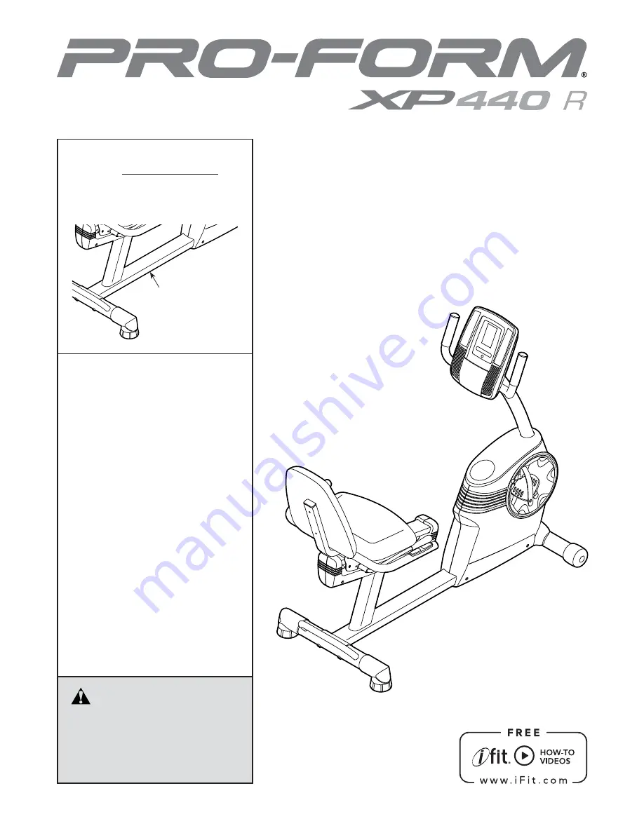 Pro-Form 831.21952.3 Скачать руководство пользователя страница 1