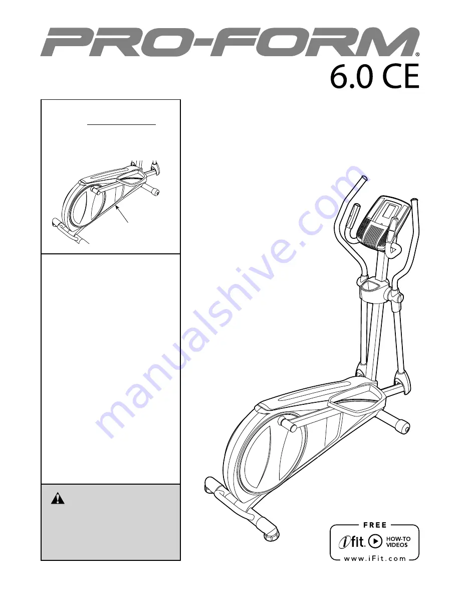 Pro-Form PFEL53911.0 Скачать руководство пользователя страница 1