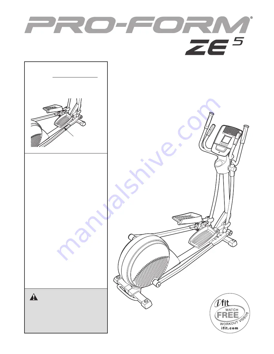 Pro-Form PFEL70609.0 Скачать руководство пользователя страница 1