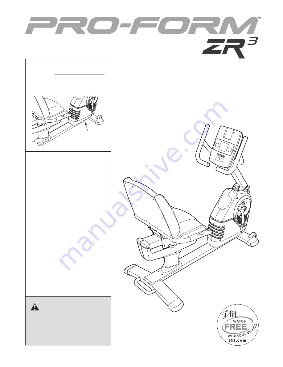 Pro-Form ZR3 Скачать руководство пользователя страница 1