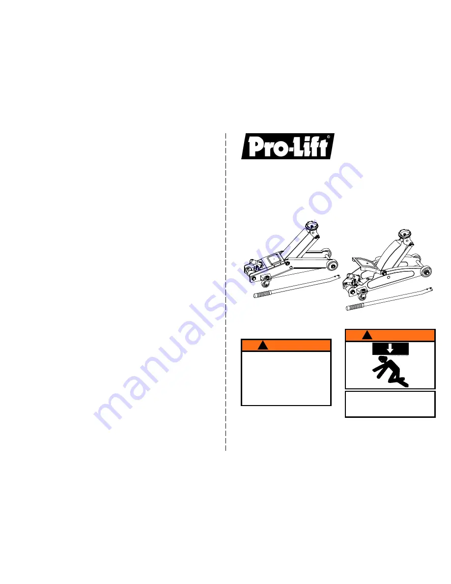 Pro-Lift F-798 Operating Instructions & Parts Manual Download Page 1