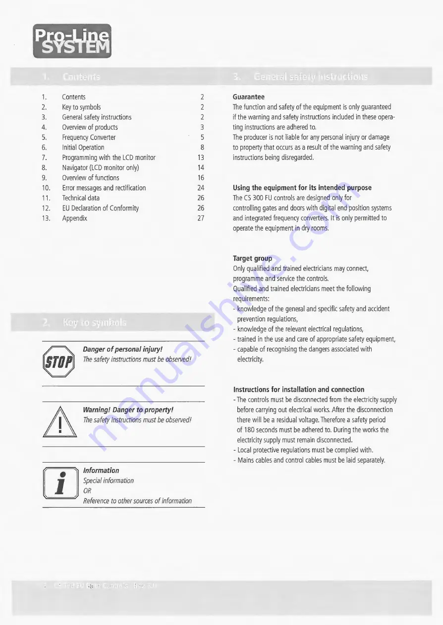 Pro-Line System CS300FU Скачать руководство пользователя страница 2