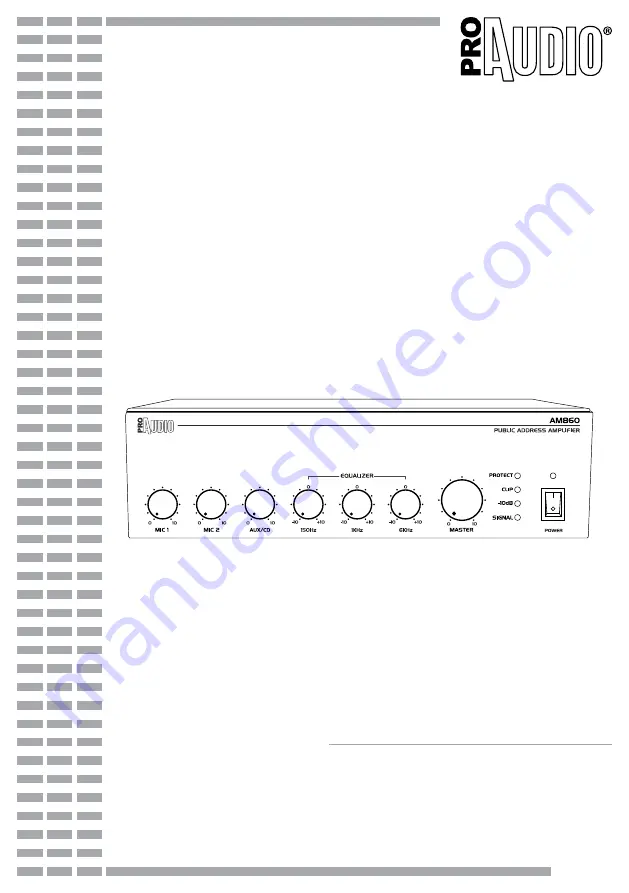 ProAudio AM860 Скачать руководство пользователя страница 1