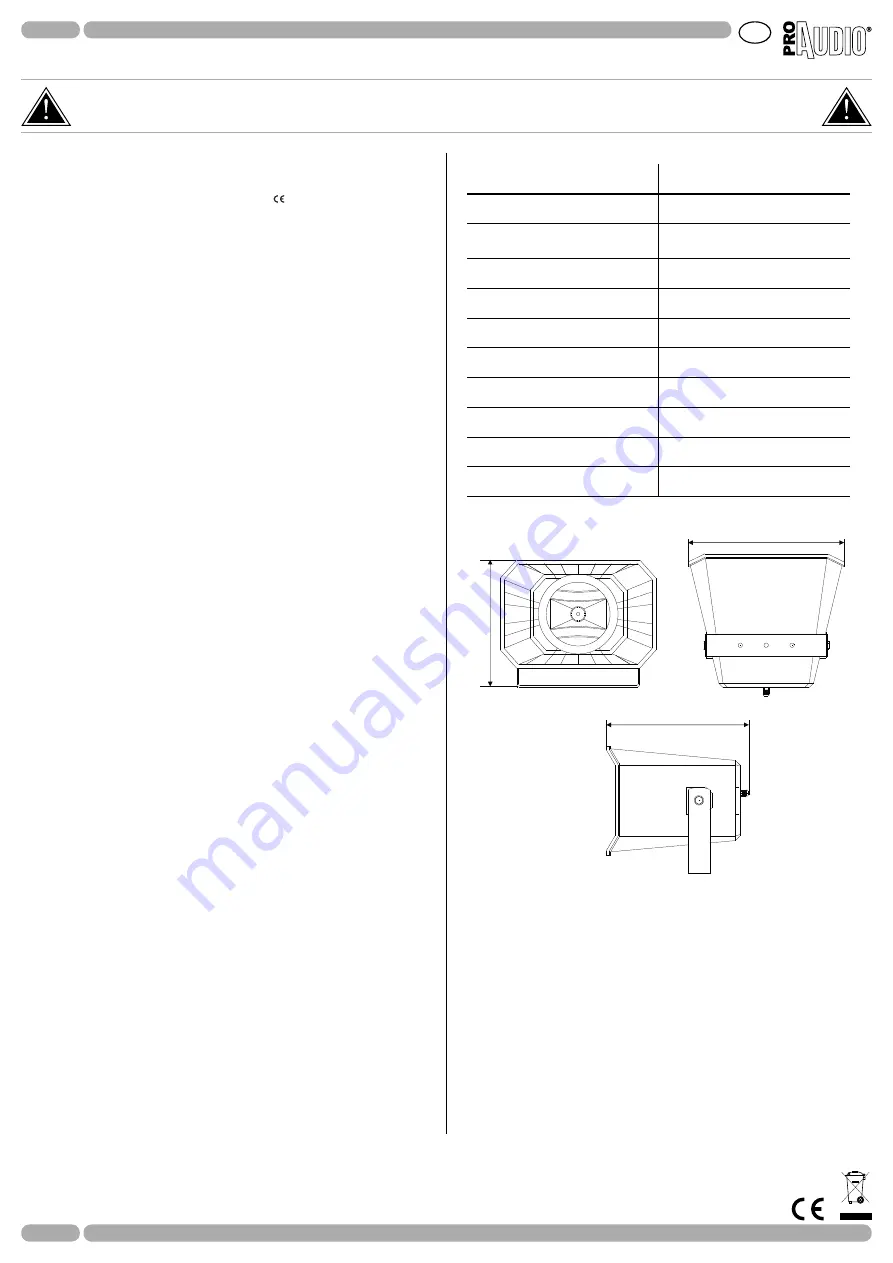 ProAudio HD100T User Manual Download Page 1